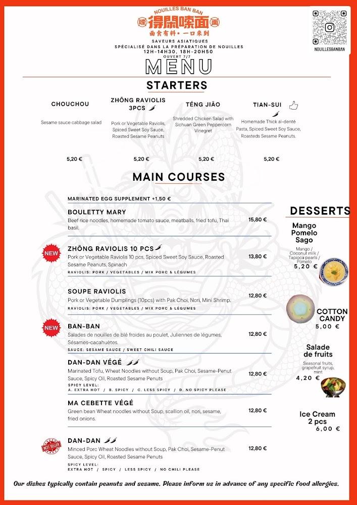 Nouilles Ban Ban - Scan Menu 4