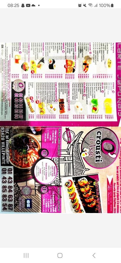 O' Crousti D'Asie. - Scan Menu 3