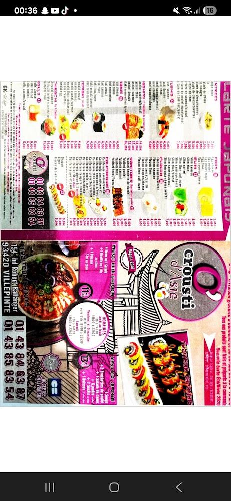 O' Crousti D'Asie. - Scan Menu 4