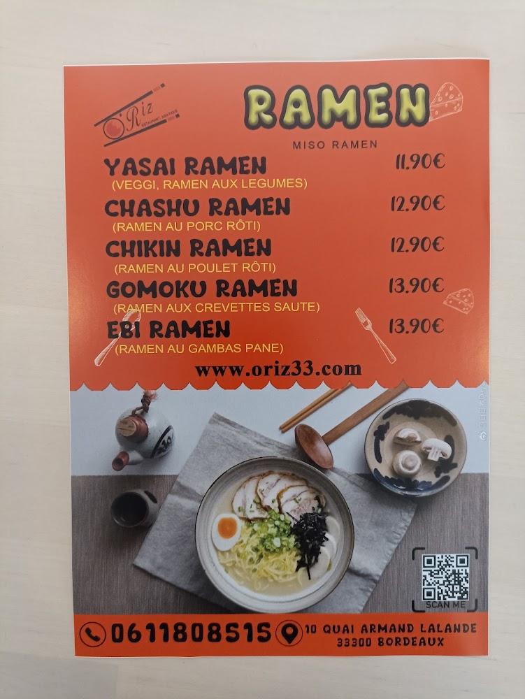 O'Riz - Restaurant asiatique - Bordeaux - Scan Menu 2