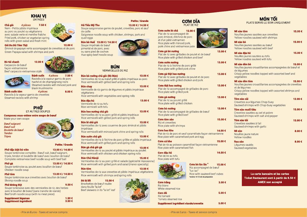 Pho Bida Viet Nam - Scan Menu 1