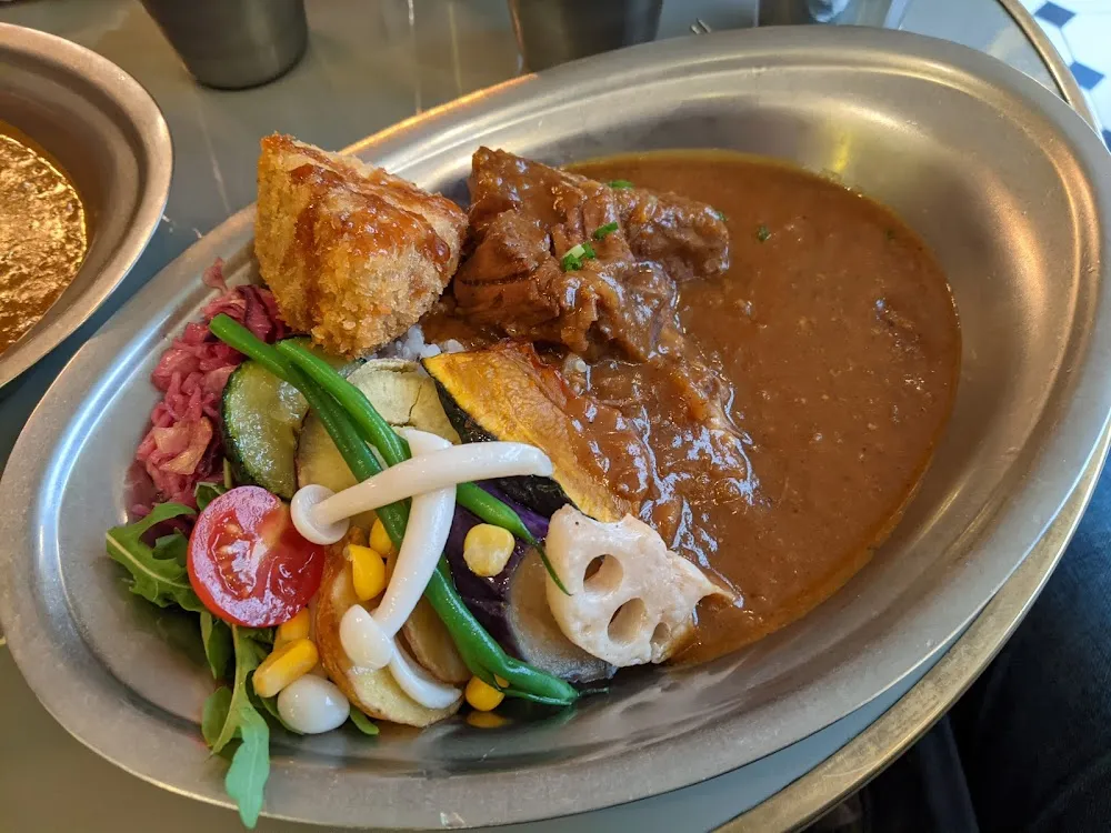 Mixed Fried Pork and Veggie Beef Japanese Curry