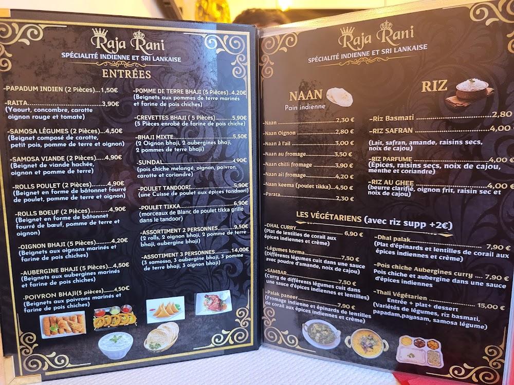 RAJA RANI INDIENNE ET SRILANKAIS - Scan Menu 4