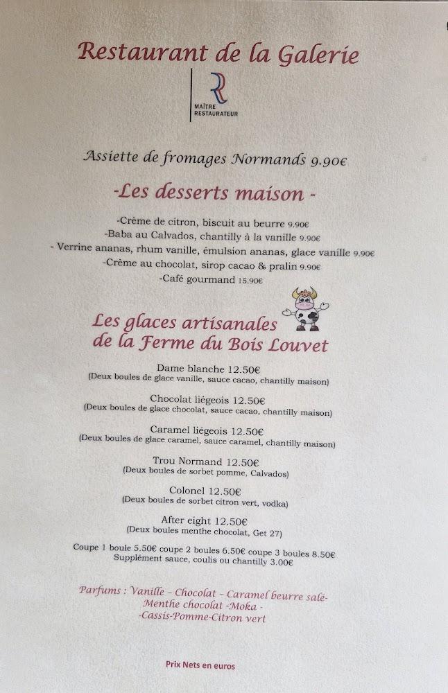 Restaurant de la galerie - Scan Menu 1