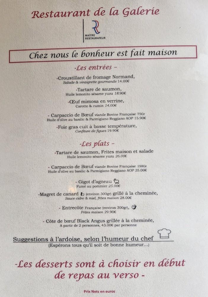 Restaurant de la galerie - Scan Menu 2