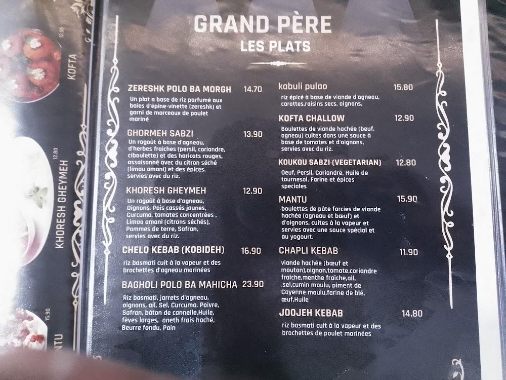 Restaurant Grand père - Scan Menu 1