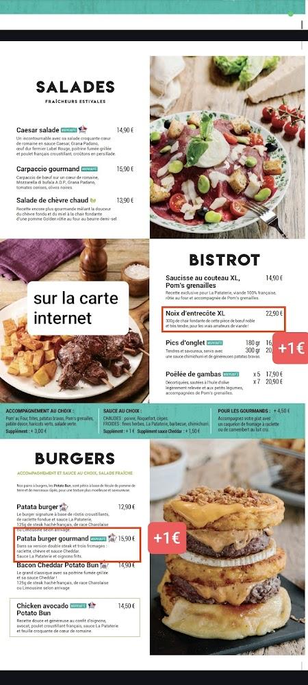 Restaurant La Pataterie Rivesaltes - Scan Menu 4