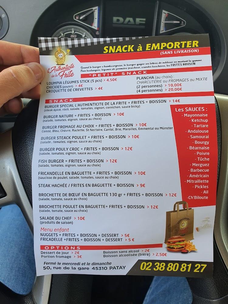 Restaurant L’authenticité de la Frite - Scan Menu 3