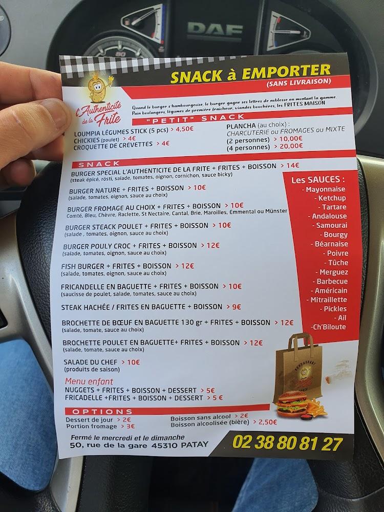 Restaurant L’authenticité de la Frite - Scan Menu 4