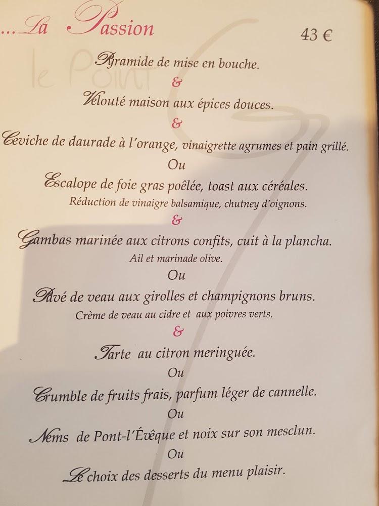 Restaurant Le Point g - Scan Menu 2