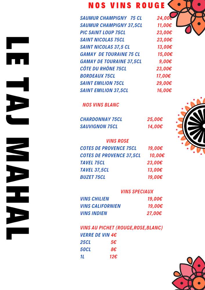 Restaurant le Taj-Mahal Lorient - Scan Menu 1