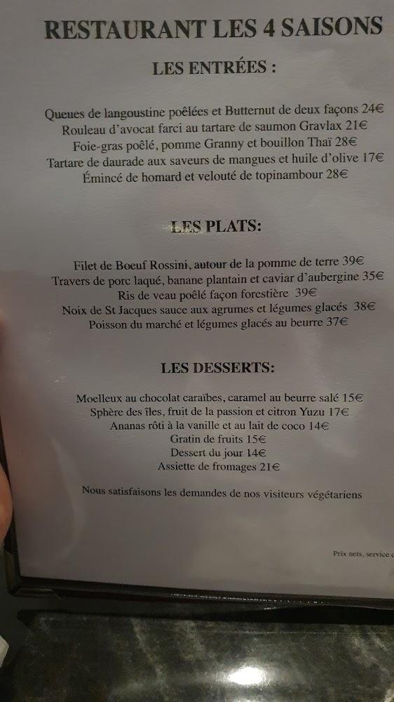 Restaurant Les quatre saisons - Scan Menu 2
