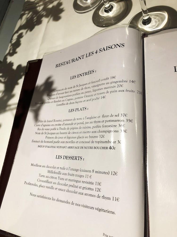 Restaurant Les quatre saisons - Scan Menu 4