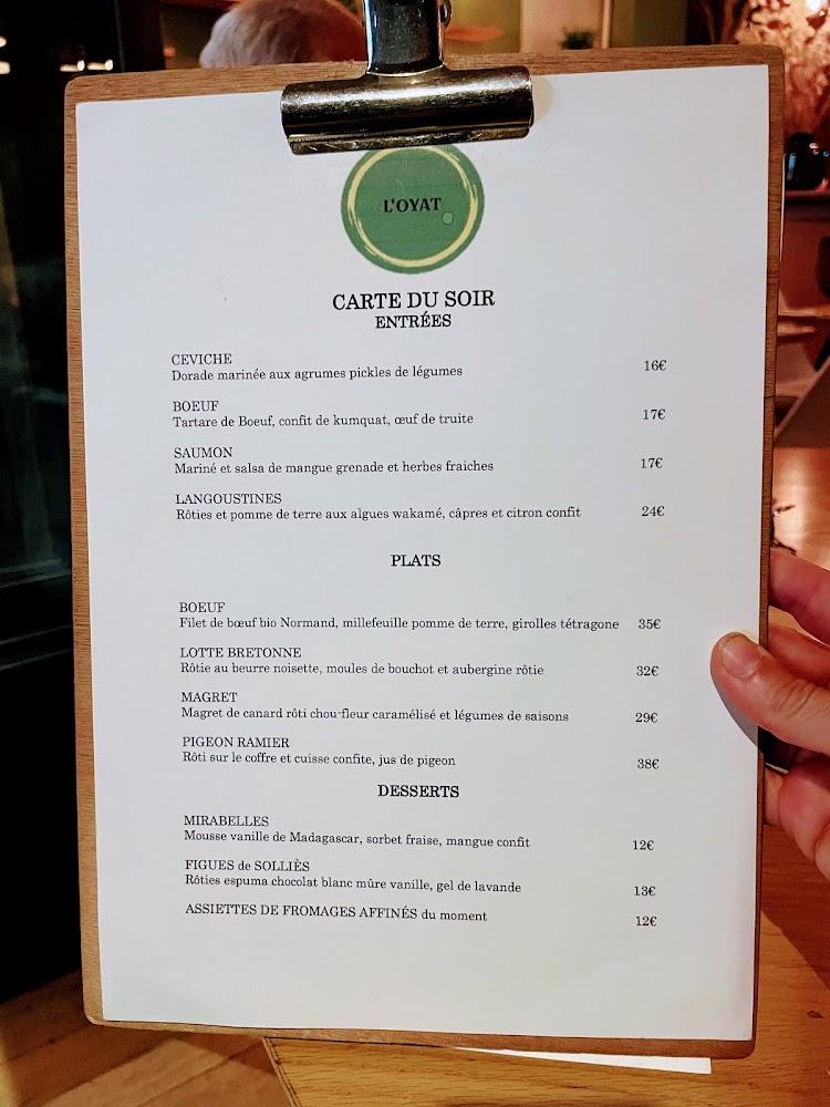Restaurant L'Oyat - Scan Menu 2