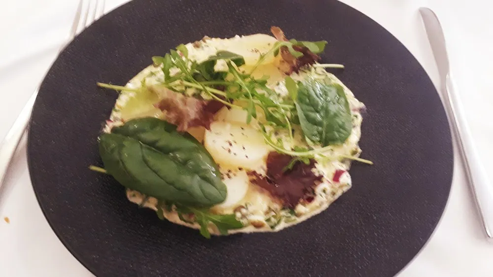 Tête de Veau Tranché Finement Façon Gribiche Pomme Charlotte