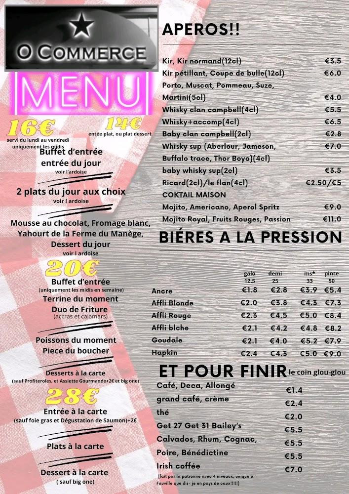restaurant o'commerce Hotel du commerce fauville en caux - Scan Menu 2