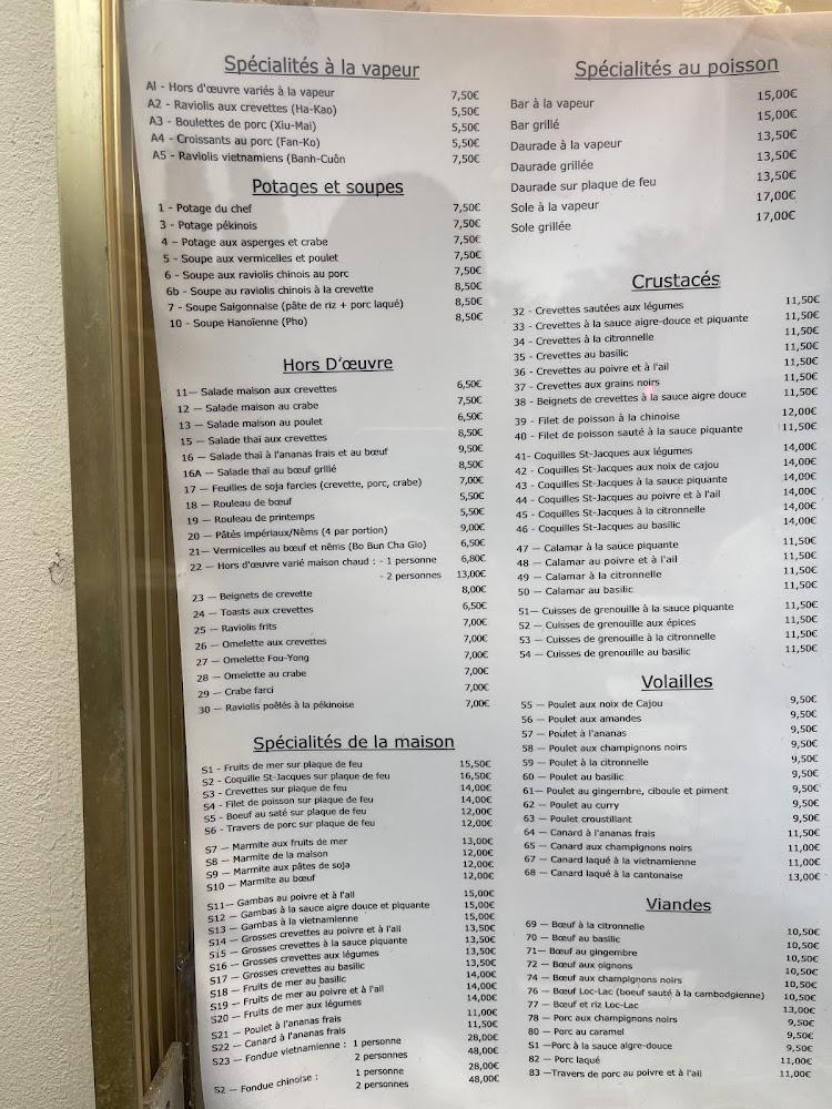 Restaurant Saïgon - Scan Menu 1