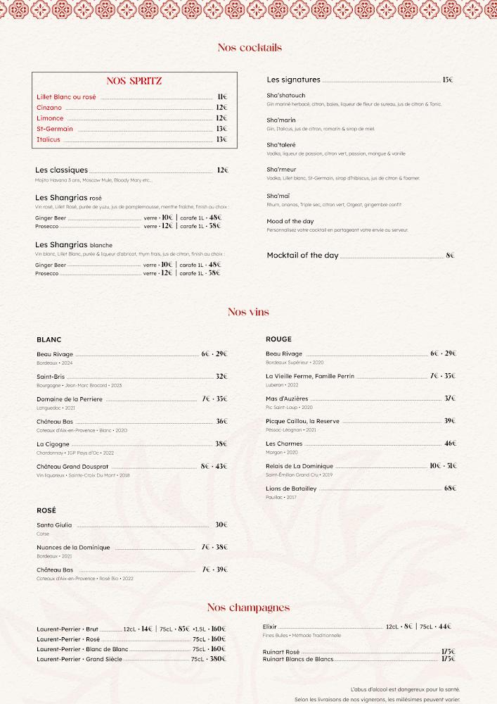 ROOFTOP | Shasha sur le Toit - Scan Menu 1