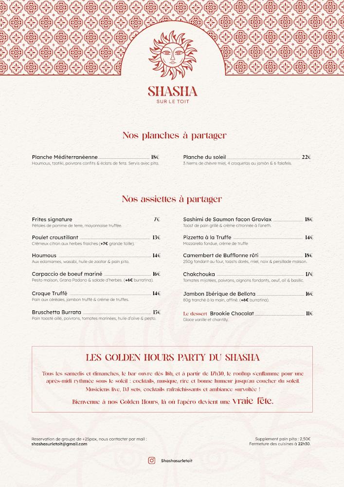 ROOFTOP | Shasha sur le Toit - Scan Menu 3