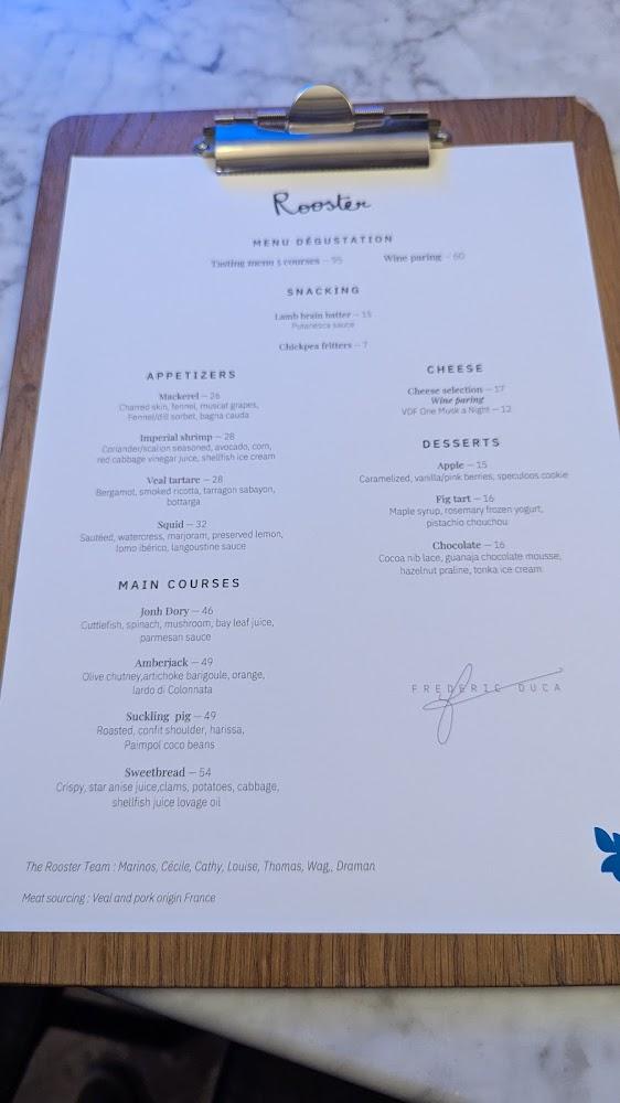 ROOSTER PAR FRÉDÉRIC DUCA - Scan Menu 2