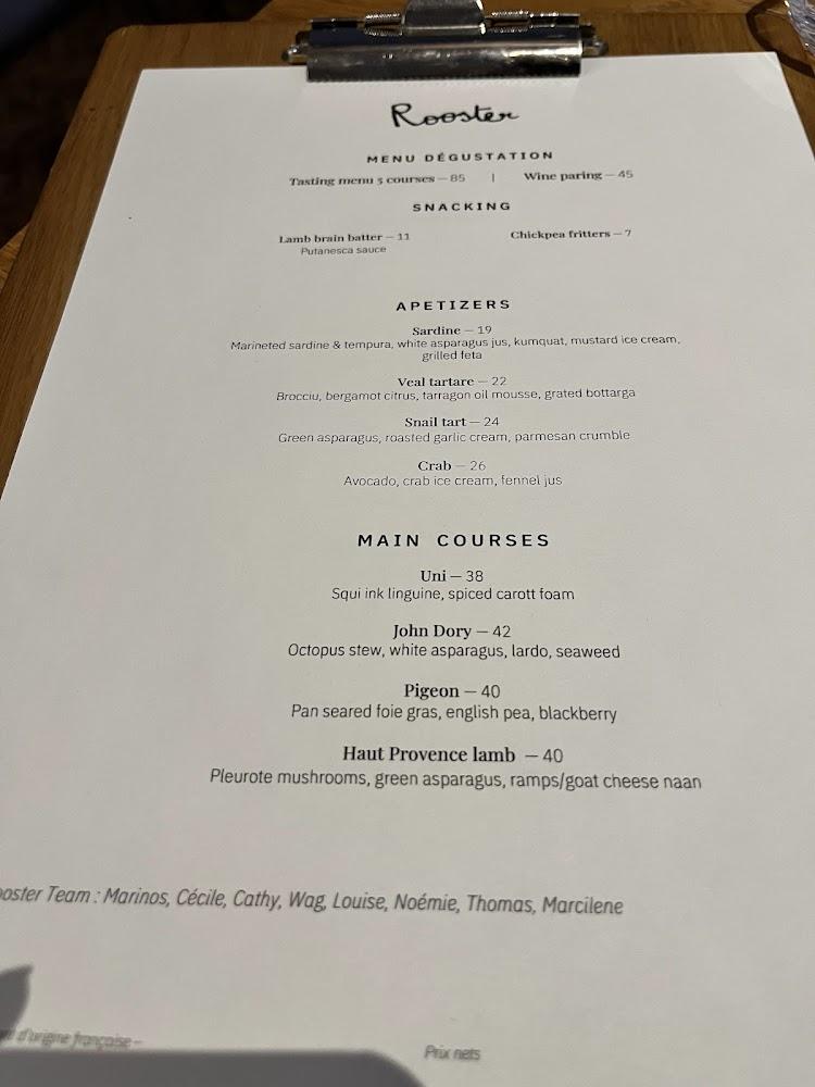 ROOSTER PAR FRÉDÉRIC DUCA - Scan Menu 4