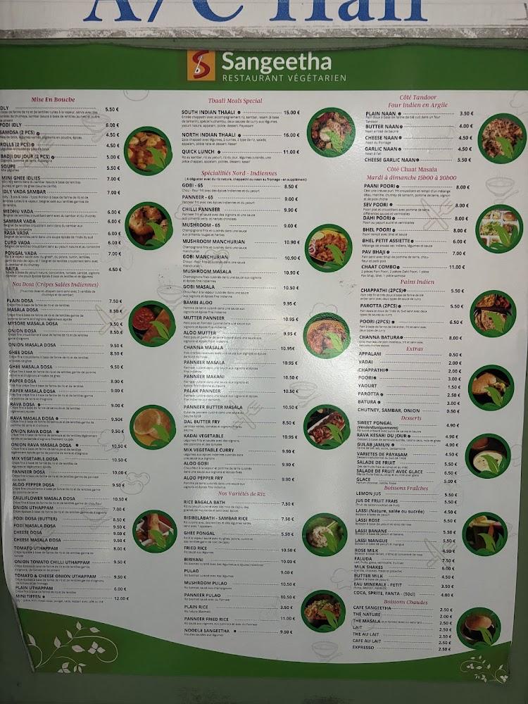Sangeetha Restaurant Végétarien - Scan Menu 3