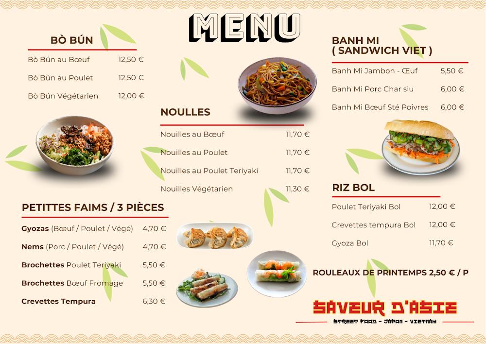 Saveur d'Asie | Plats Viennamnien et Japonais à emporter - Scan Menu 1