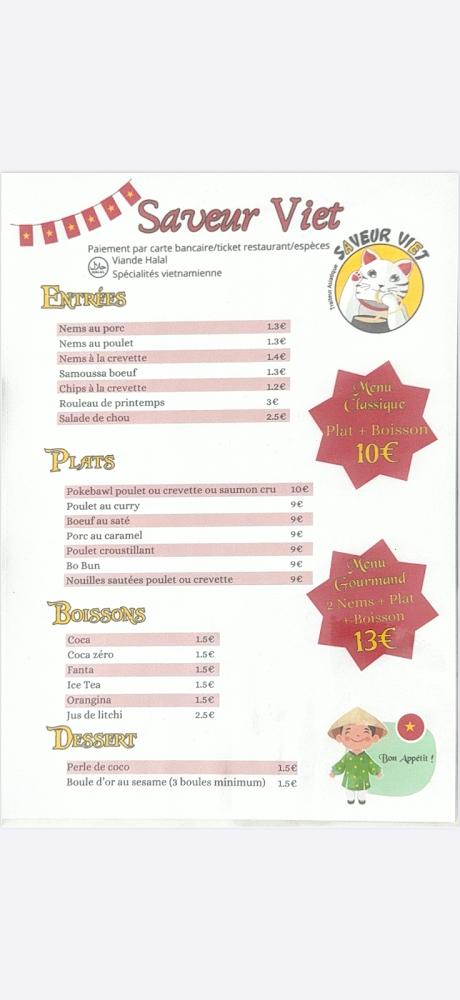 Saveur Viet - Scan Menu 1