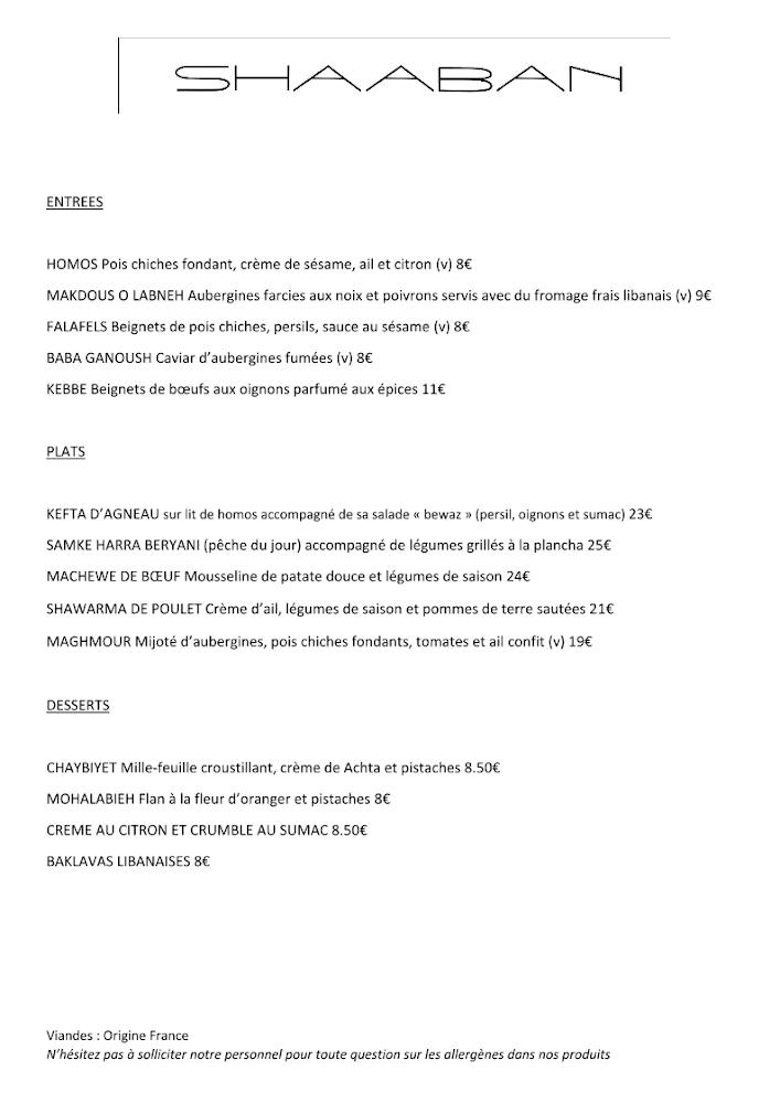 Shaaban restaurant - Scan Menu 1