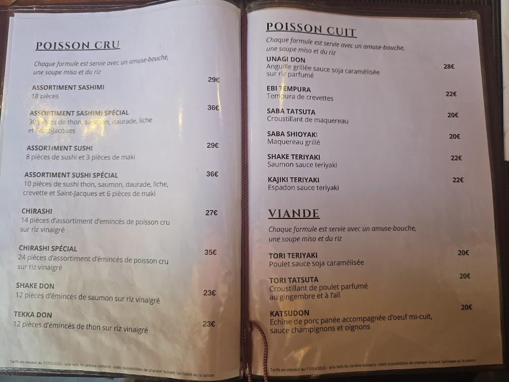 Shiki Boulogne-Billancourt - Scan Menu 2