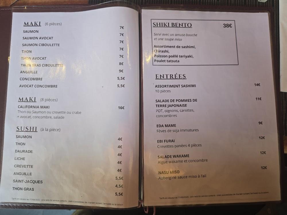 Shiki Boulogne-Billancourt - Scan Menu 3