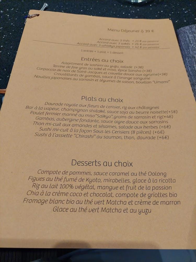 Sous les Cerisiers - Scan Menu 1