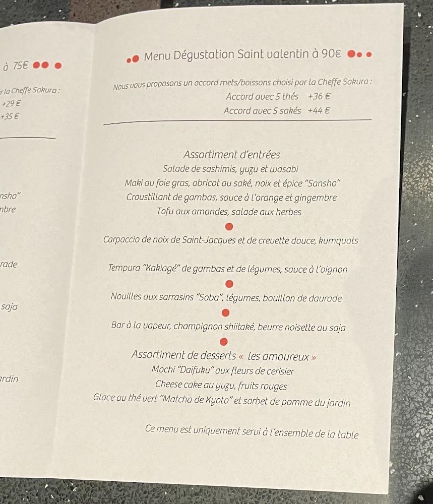 Sous les Cerisiers - Scan Menu 2