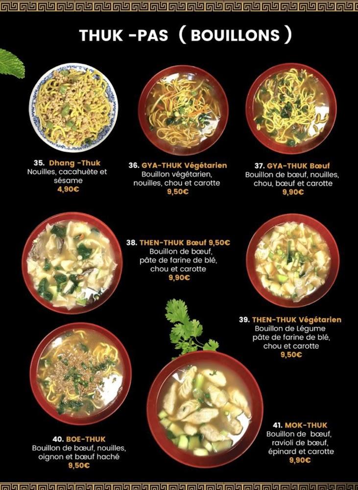 Spécialités Tibétaines faits maison - Scan Menu 3