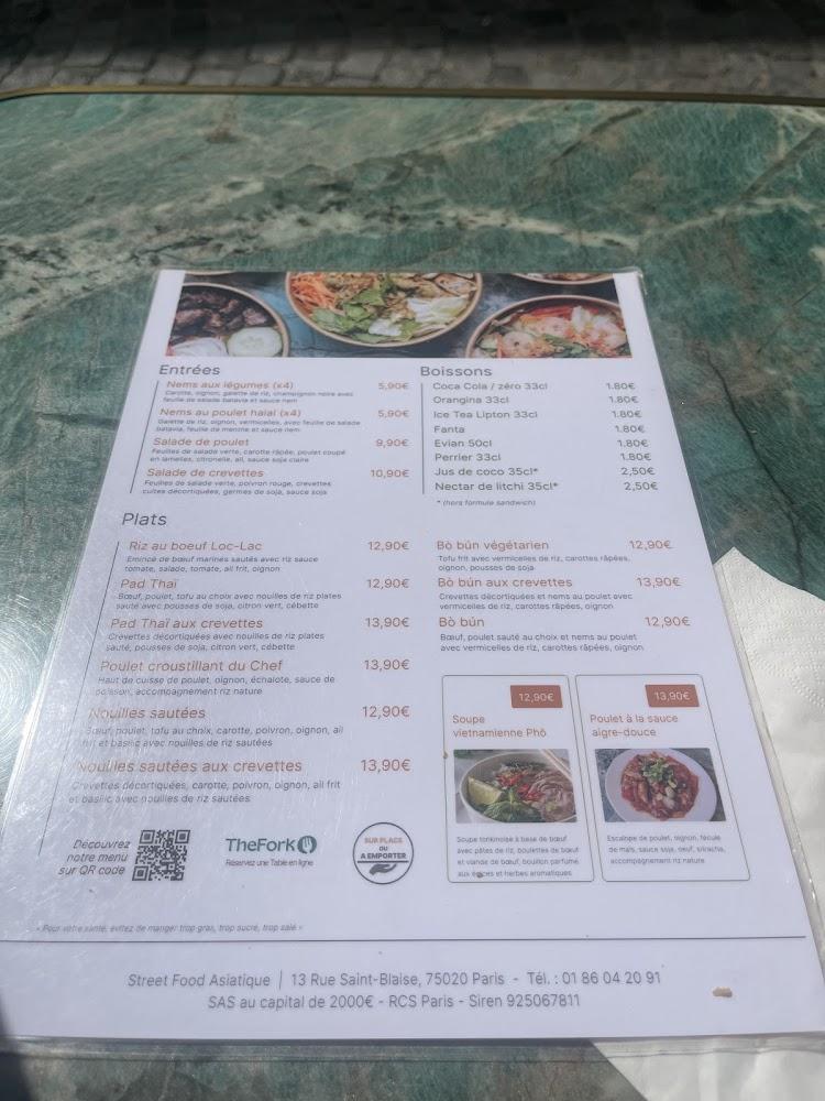 Street Food Asiatique Paris - Scan Menu 2
