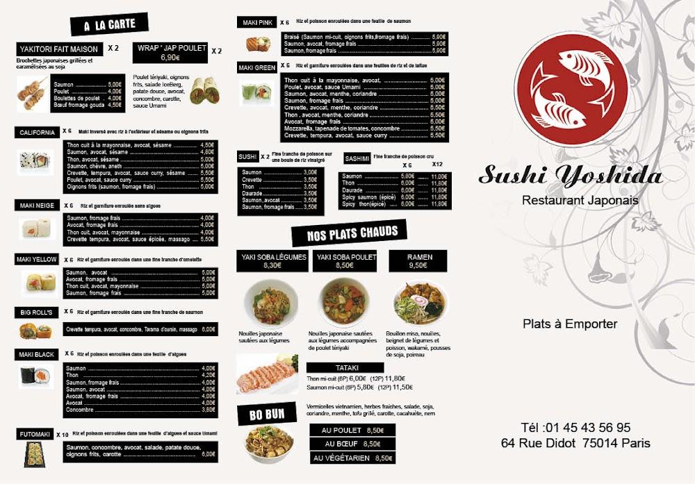 Sushi Yoshida Restaurant Paris - Scan Menu 3