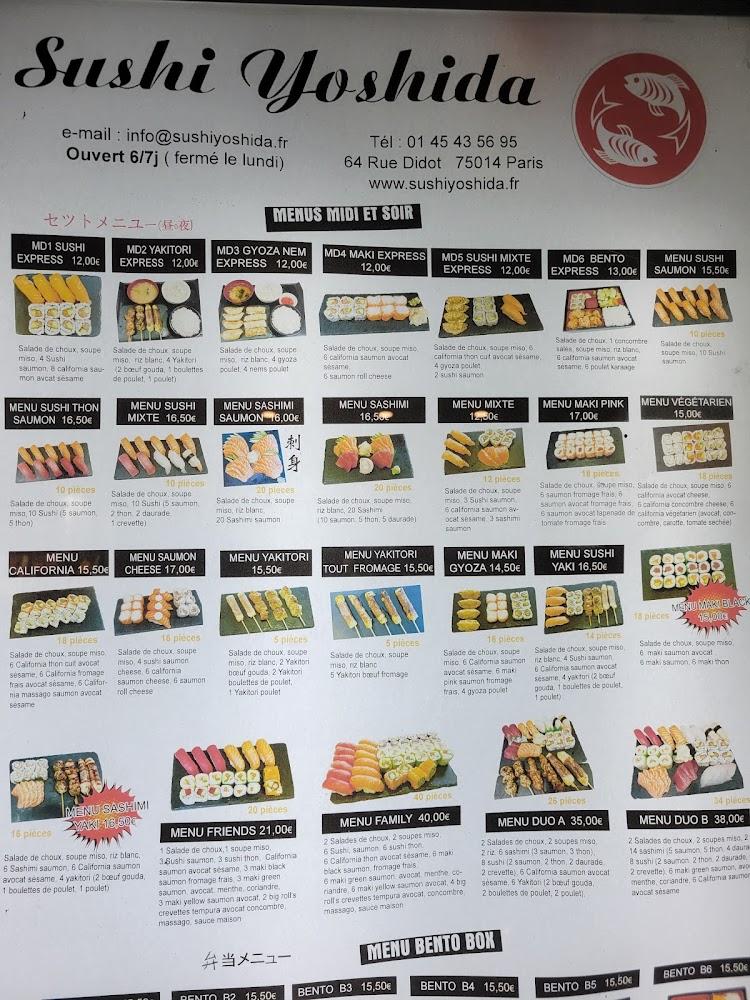 Sushi Yoshida Restaurant Paris - Scan Menu 4