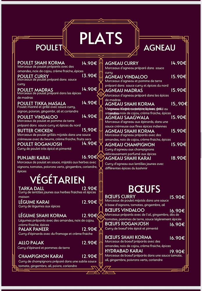 TAJ MAHAL RESTAURANT INDIEN - Scan Menu 1