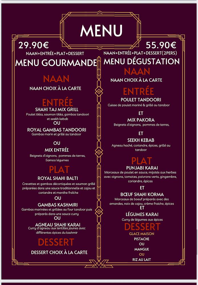 TAJ MAHAL RESTAURANT INDIEN - Scan Menu 3