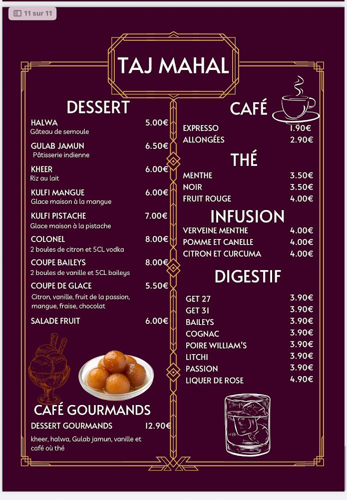 TAJ MAHAL RESTAURANT INDIEN - Scan Menu 4