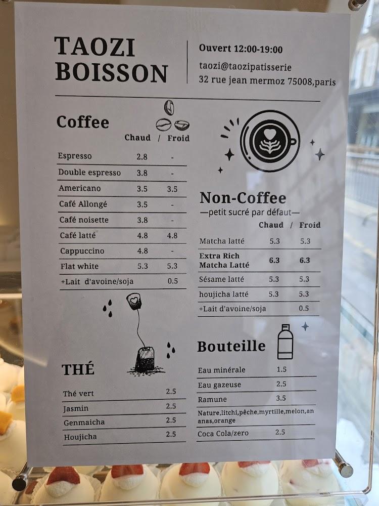 Taozi Pâtisserie - Scan Menu 2