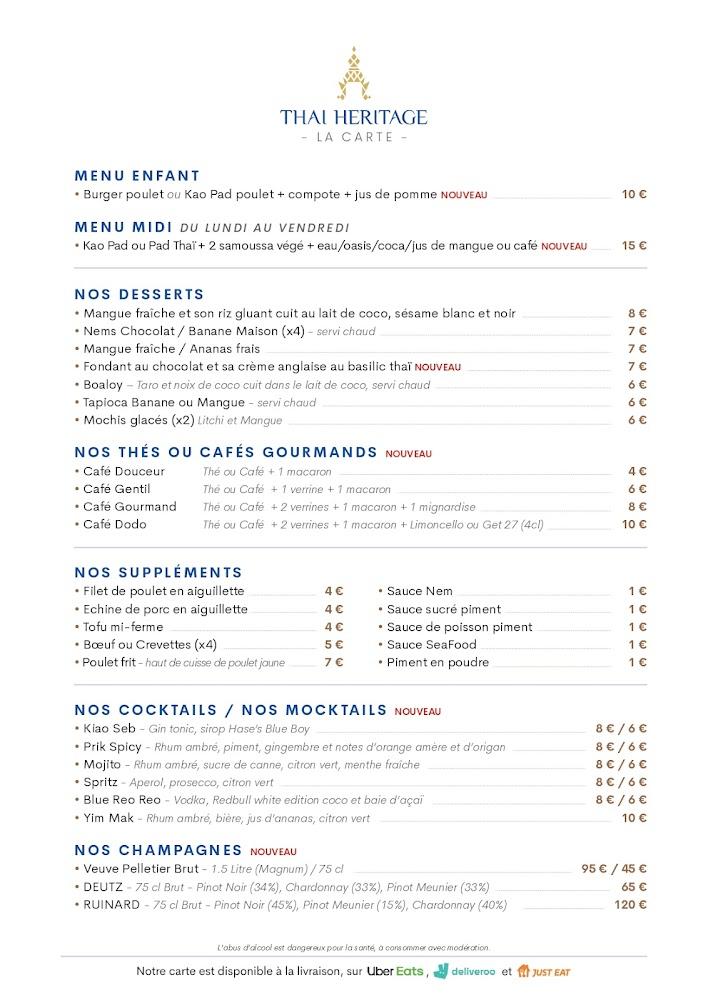 THAI HERITAGE Restaurant Gastronomique - Scan Menu 2