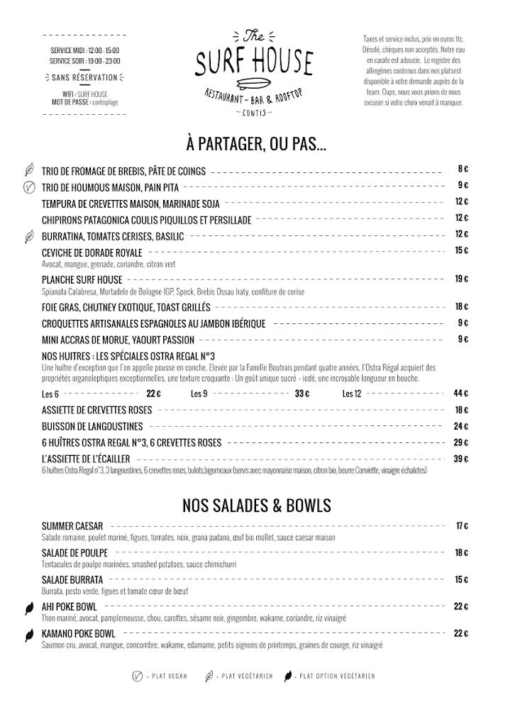 The Surf House - Scan Menu 3