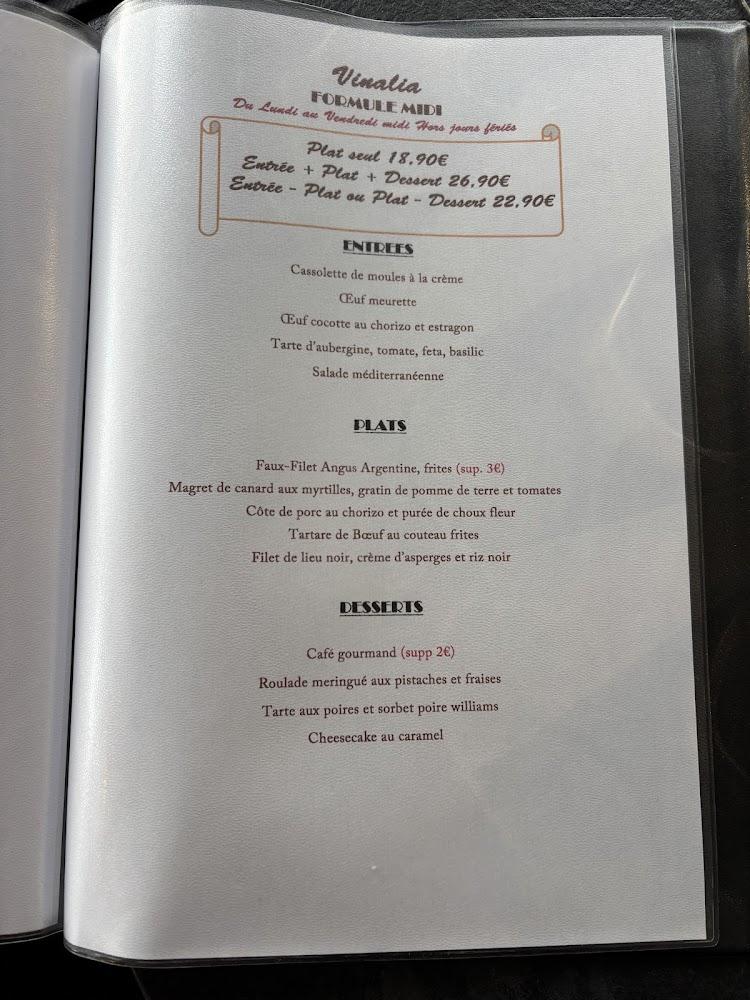 VINALIA RESTAURANT Noisy le grand - Scan Menu 3